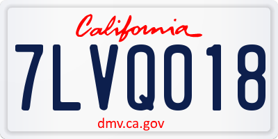 CA license plate 7LVQ018