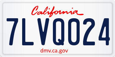 CA license plate 7LVQ024