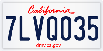 CA license plate 7LVQ035