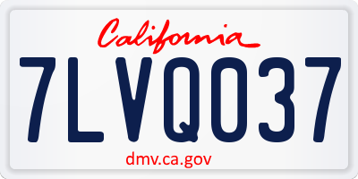 CA license plate 7LVQ037