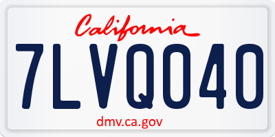 CA license plate 7LVQ040