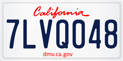 CA license plate 7LVQ048