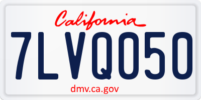 CA license plate 7LVQ050