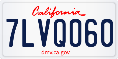 CA license plate 7LVQ060