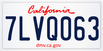 CA license plate 7LVQ063