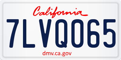 CA license plate 7LVQ065