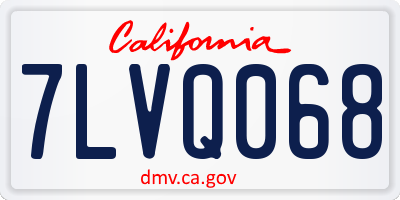 CA license plate 7LVQ068