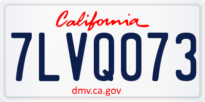 CA license plate 7LVQ073