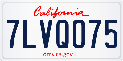 CA license plate 7LVQ075