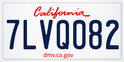 CA license plate 7LVQ082
