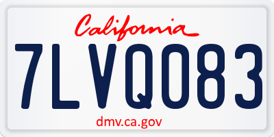 CA license plate 7LVQ083