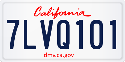CA license plate 7LVQ101