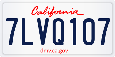 CA license plate 7LVQ107
