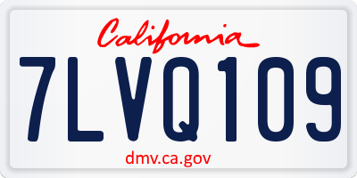 CA license plate 7LVQ109