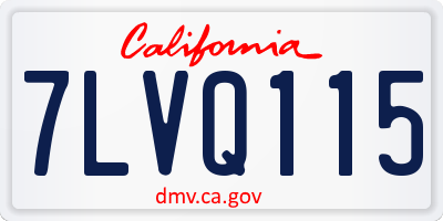 CA license plate 7LVQ115