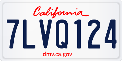 CA license plate 7LVQ124