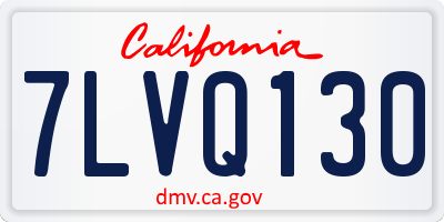 CA license plate 7LVQ130
