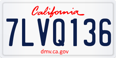 CA license plate 7LVQ136