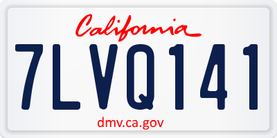 CA license plate 7LVQ141