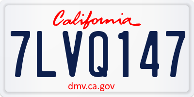 CA license plate 7LVQ147