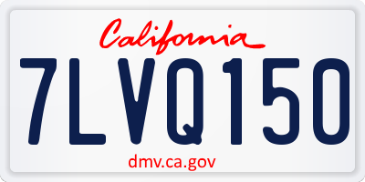 CA license plate 7LVQ150
