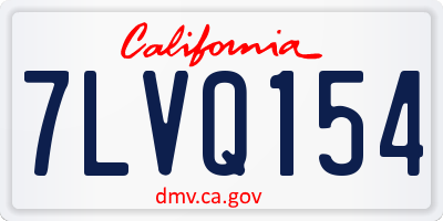 CA license plate 7LVQ154
