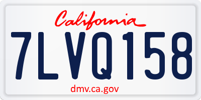 CA license plate 7LVQ158