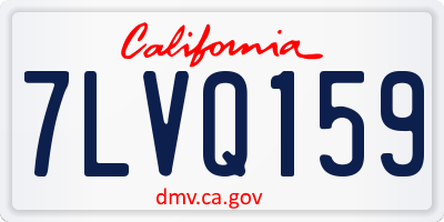 CA license plate 7LVQ159