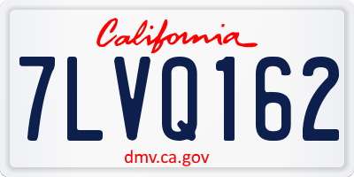 CA license plate 7LVQ162