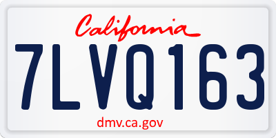 CA license plate 7LVQ163