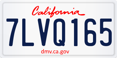 CA license plate 7LVQ165