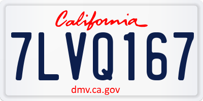 CA license plate 7LVQ167