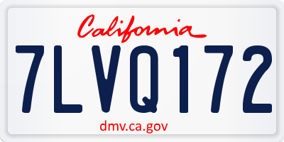CA license plate 7LVQ172