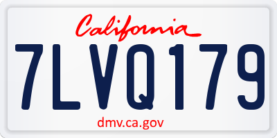 CA license plate 7LVQ179