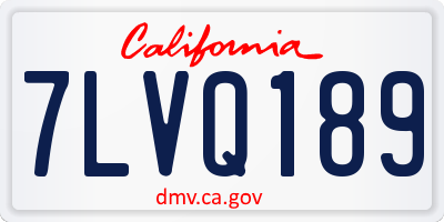 CA license plate 7LVQ189