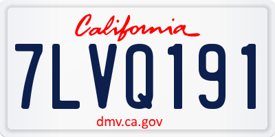 CA license plate 7LVQ191