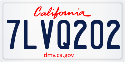 CA license plate 7LVQ202