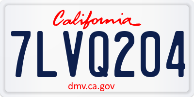 CA license plate 7LVQ204