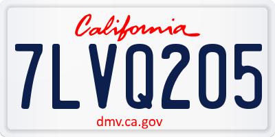 CA license plate 7LVQ205