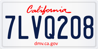CA license plate 7LVQ208