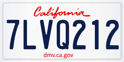 CA license plate 7LVQ212