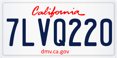 CA license plate 7LVQ220