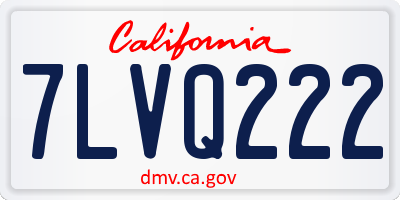 CA license plate 7LVQ222