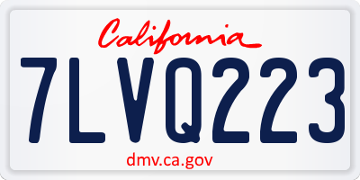 CA license plate 7LVQ223