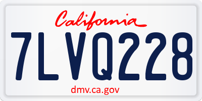 CA license plate 7LVQ228