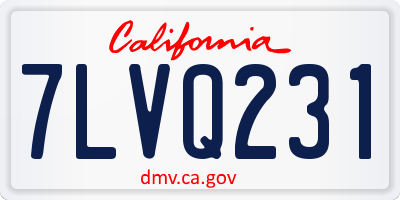CA license plate 7LVQ231
