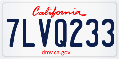 CA license plate 7LVQ233