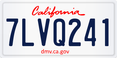 CA license plate 7LVQ241