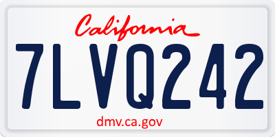 CA license plate 7LVQ242