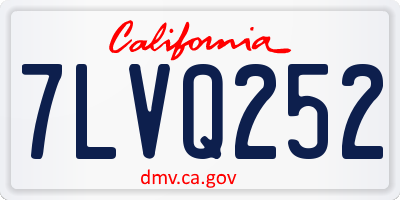 CA license plate 7LVQ252